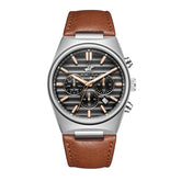 Beverly Hills Polo Club Men's Analog Watch, Gun Dial  With Light Brown Leather Strap, BP3821X.364